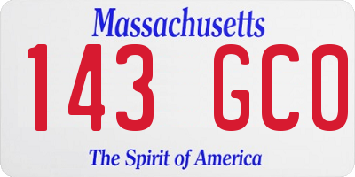 MA license plate 143GC0