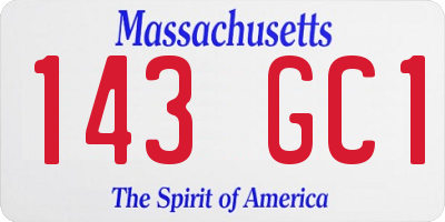 MA license plate 143GC1