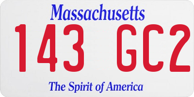 MA license plate 143GC2