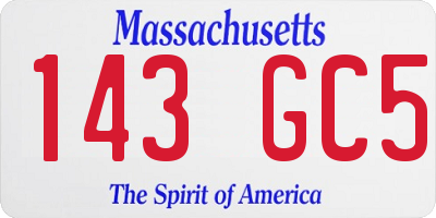MA license plate 143GC5