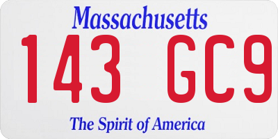 MA license plate 143GC9