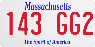MA license plate 143GG2