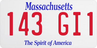 MA license plate 143GI1