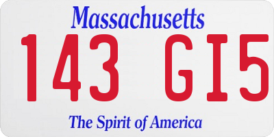 MA license plate 143GI5