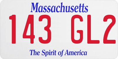 MA license plate 143GL2