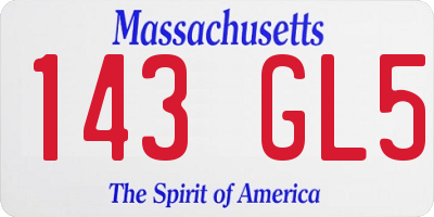 MA license plate 143GL5
