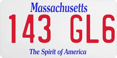 MA license plate 143GL6