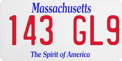 MA license plate 143GL9