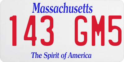 MA license plate 143GM5
