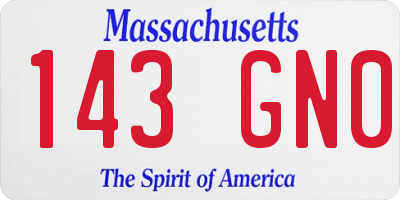 MA license plate 143GN0