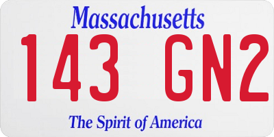 MA license plate 143GN2