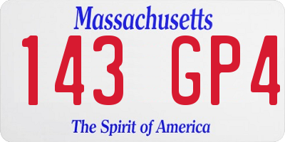MA license plate 143GP4