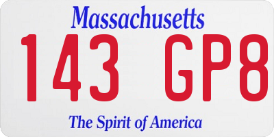 MA license plate 143GP8