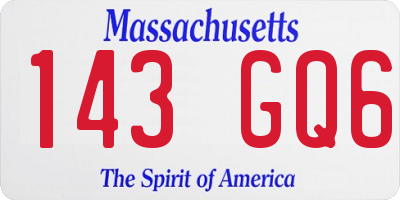 MA license plate 143GQ6