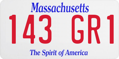 MA license plate 143GR1