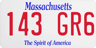 MA license plate 143GR6