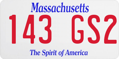 MA license plate 143GS2
