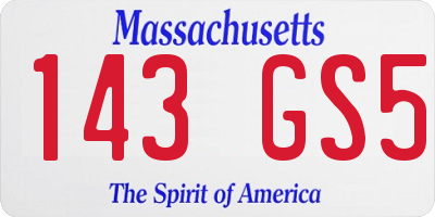 MA license plate 143GS5