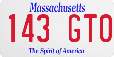 MA license plate 143GT0