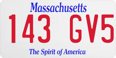 MA license plate 143GV5