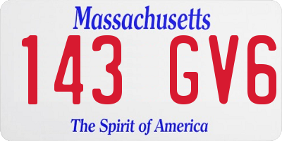 MA license plate 143GV6