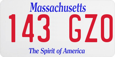 MA license plate 143GZ0