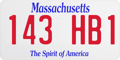 MA license plate 143HB1