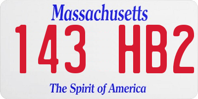 MA license plate 143HB2