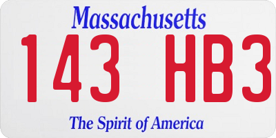MA license plate 143HB3