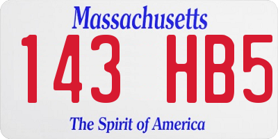 MA license plate 143HB5