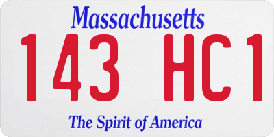 MA license plate 143HC1