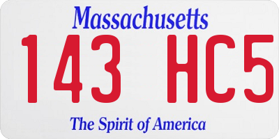MA license plate 143HC5