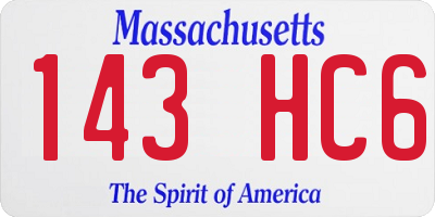 MA license plate 143HC6
