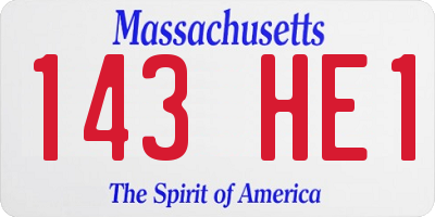MA license plate 143HE1