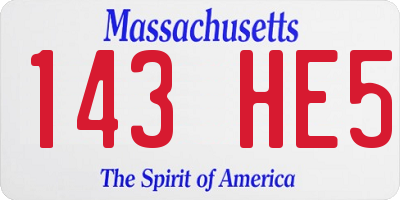 MA license plate 143HE5