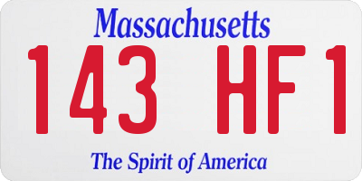 MA license plate 143HF1