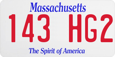 MA license plate 143HG2