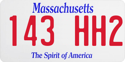 MA license plate 143HH2