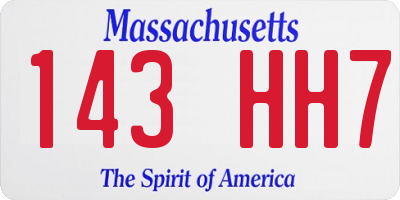 MA license plate 143HH7