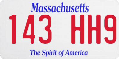 MA license plate 143HH9