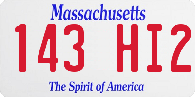 MA license plate 143HI2