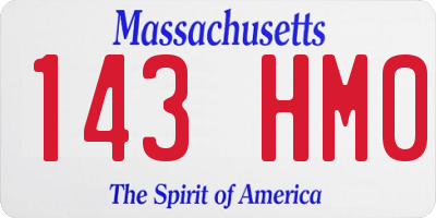 MA license plate 143HM0