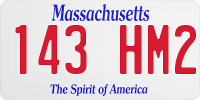 MA license plate 143HM2