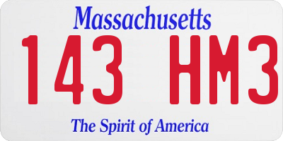 MA license plate 143HM3