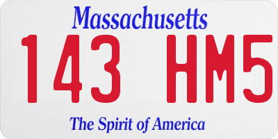 MA license plate 143HM5