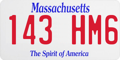 MA license plate 143HM6