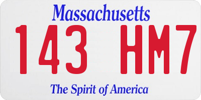 MA license plate 143HM7
