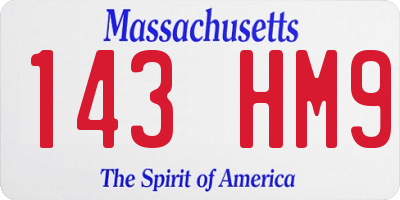 MA license plate 143HM9