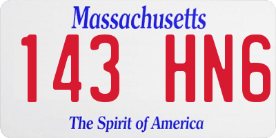 MA license plate 143HN6