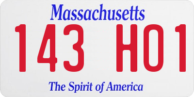 MA license plate 143HO1